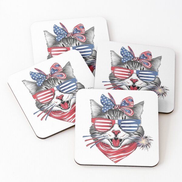 Item preview, american cat 4th of july,red white and blue , independence day designed and sold by venavar.