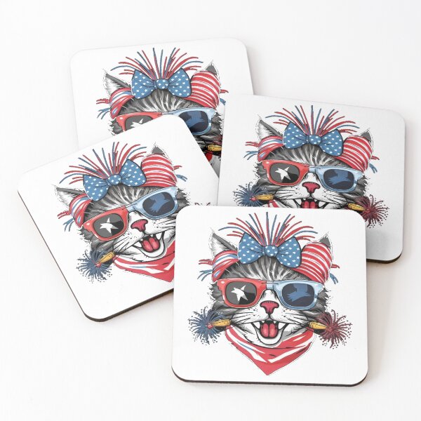 Item preview, american cat 4th of july,red white and blue , independence day  designed and sold by venavar.