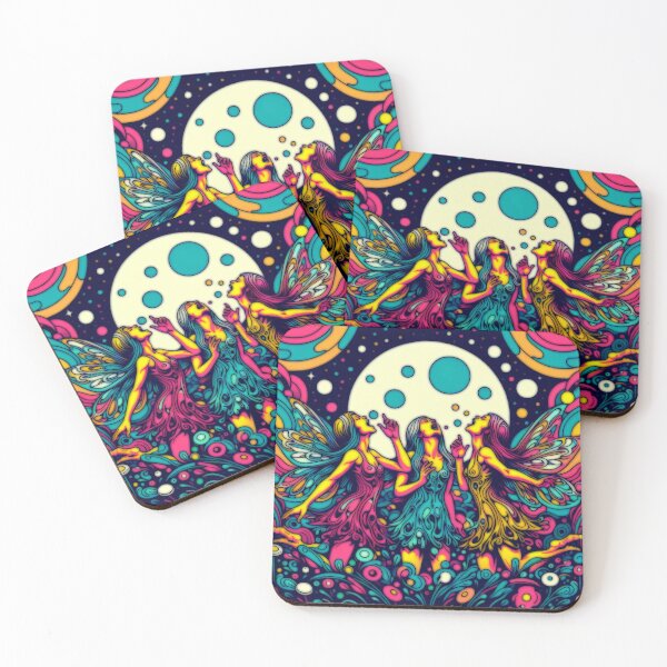 Item preview, Three Fairies Howling At The Moon Psychedelic designed and sold by BassHeadMomma.