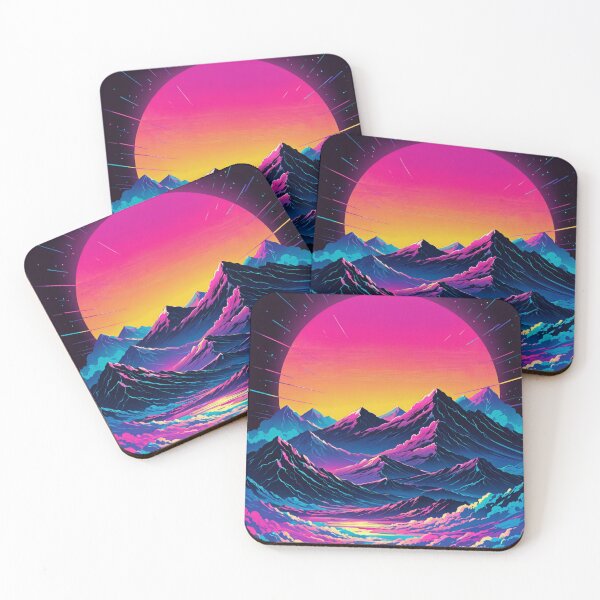 Item preview, Vaporwave Sunset Mountains designed and sold by GrayWolf123.