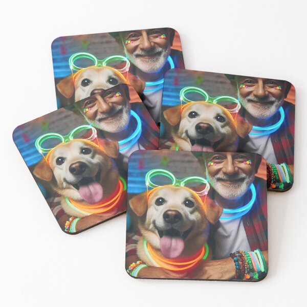 Item preview, Dog and man at a rave designed and sold by PetPaletteCards.