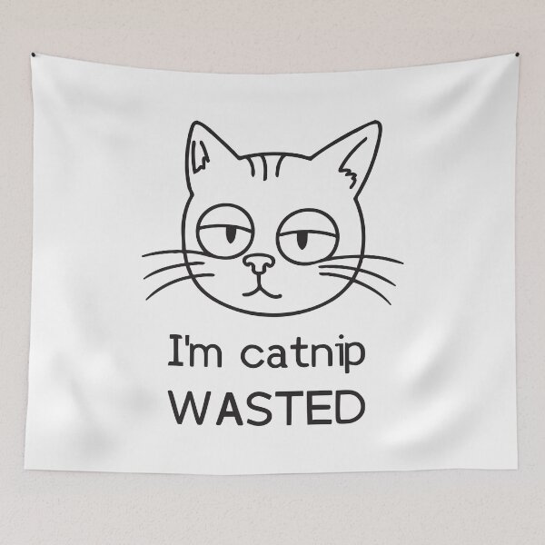 Item preview, Cartoon cat series. I'm catnip WASTED. Black text designed and sold by twisted-dot.