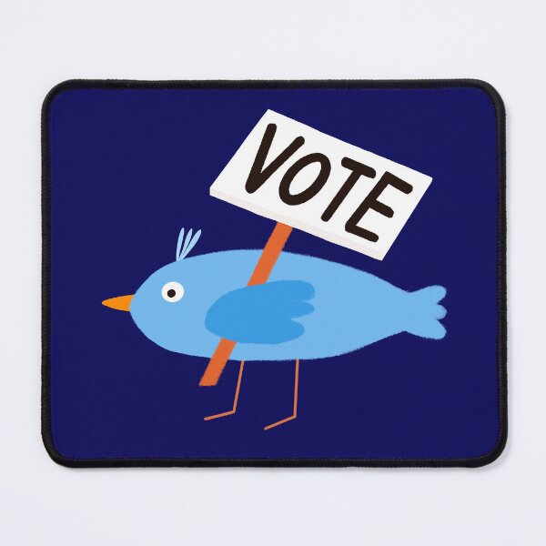 Item preview, Funny Cute Animal Blue Bird Vote Poster Illustration Drawing designed and sold by wenjunior.