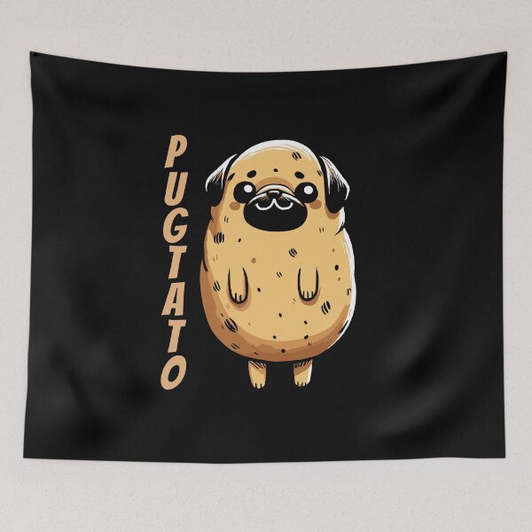 Item preview, Pugtato Couch Potato Pug Dog designed and sold by DoodleDashShop.