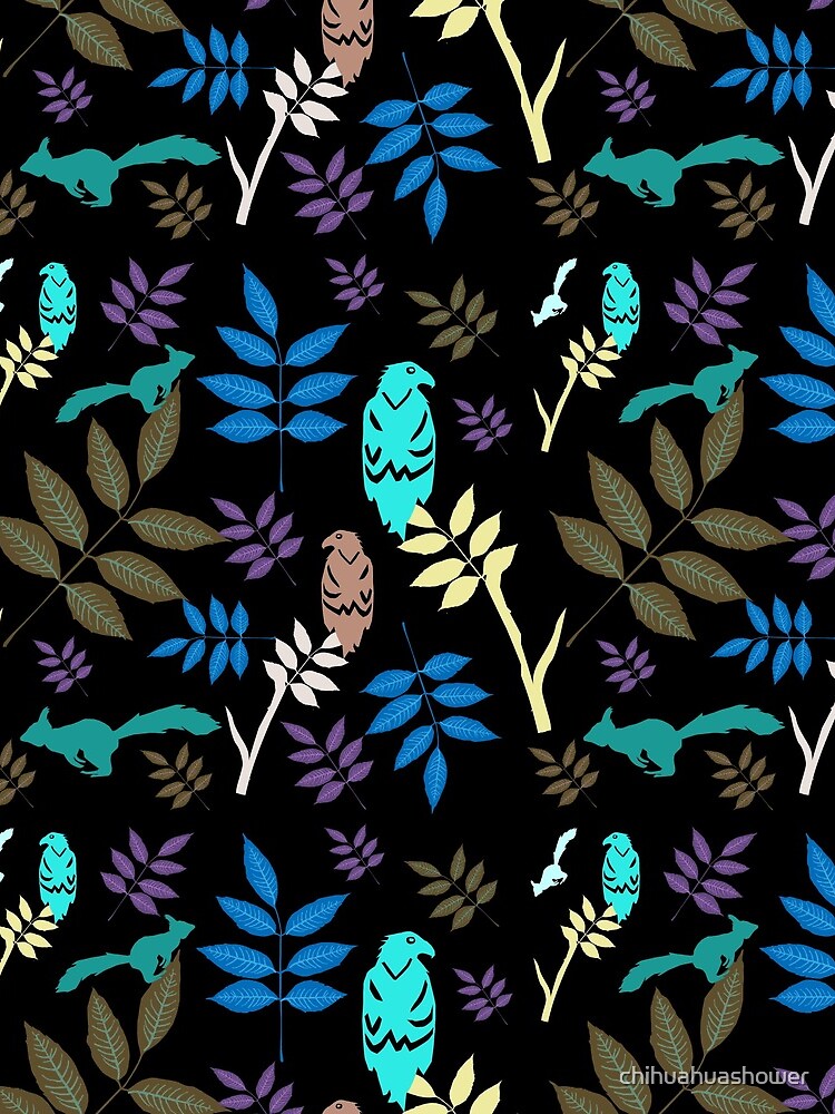 Folk Art on black by chihuahuashower