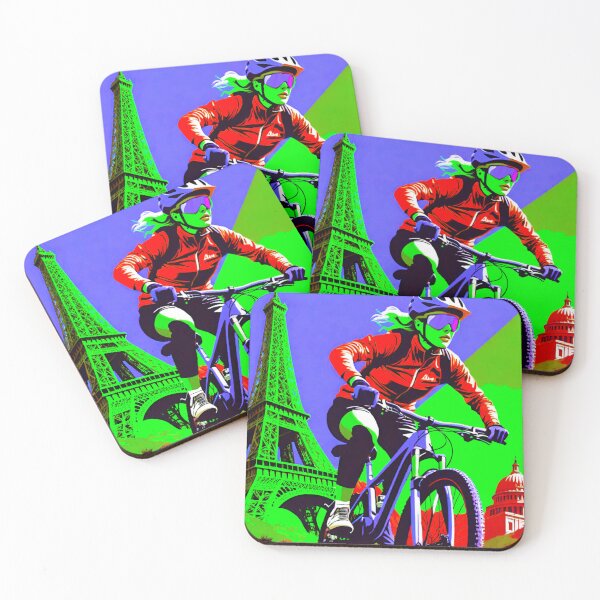 Item preview, Eiffel Tower Trailblazer: Female MTB Rider designed and sold by GrizzlyCollective.