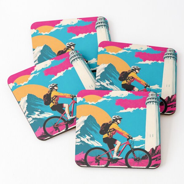 Item preview, Coastal Cruiser: Female MTB Rider by the Lighthouse designed and sold by GrizzlyCollective.