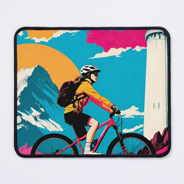 Item preview, Coastal Cruiser: Female MTB Rider by the Lighthouse designed and sold by GrizzlyCollective.