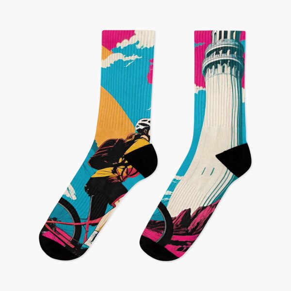 Item preview, Coastal Cruiser: Female MTB Rider by the Lighthouse designed and sold by GrizzlyCollective.