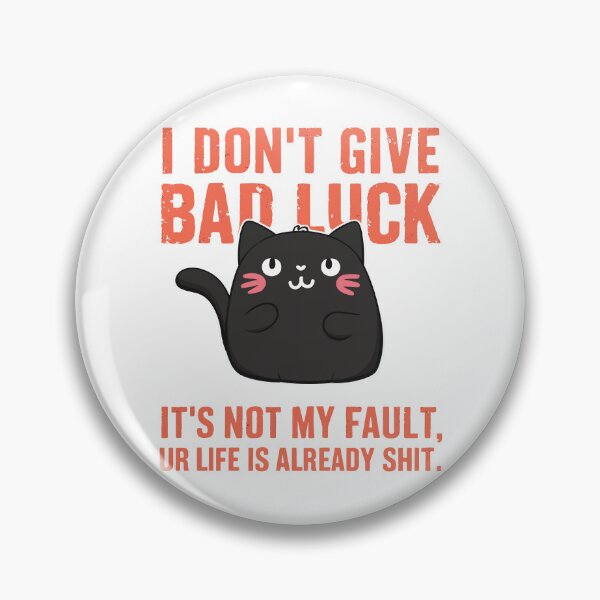 Item preview, No Bad Luck Black Cat Kawaii designed and sold by Quirky Shirts.