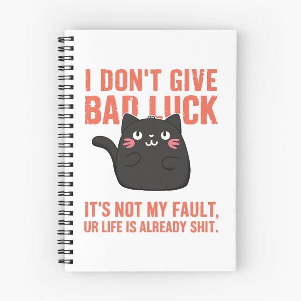 Item preview, No Bad Luck Black Cat Kawaii designed and sold by Quirky Shirts.