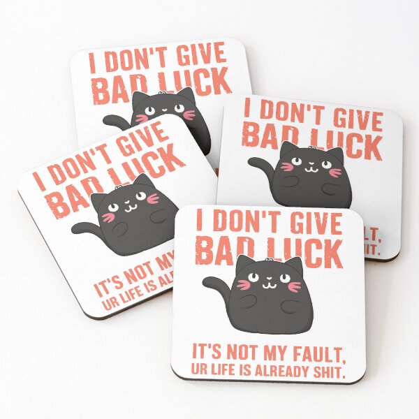 Item preview, No Bad Luck Black Cat Kawaii designed and sold by Quirky Shirts.