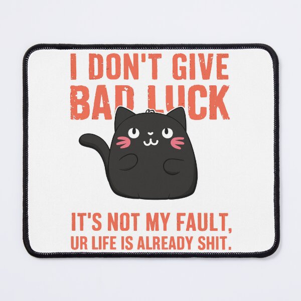 Item preview, No Bad Luck Black Cat Kawaii designed and sold by Quirky Shirts.