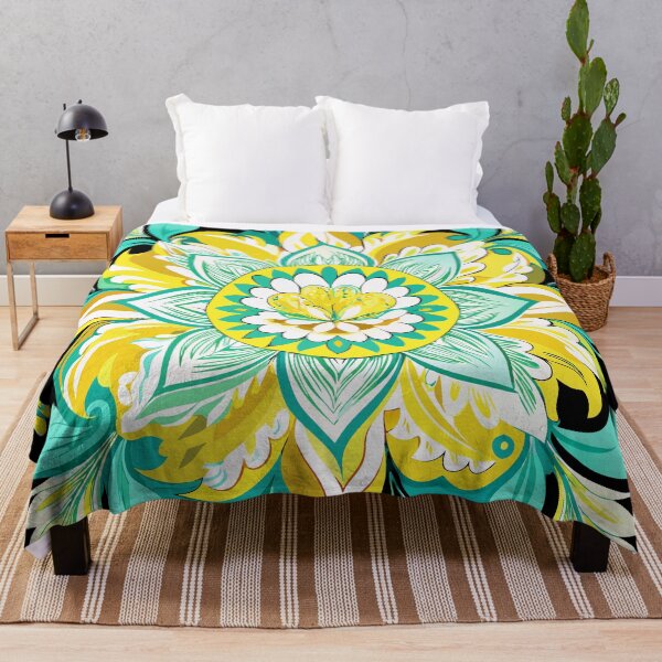 Item preview, Aqua Yellow White Floral Pattern designed and sold by GraphicsClub.