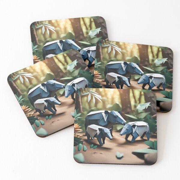 Artikelvorschau, Origami-Kunst – Jungle Joy: Eine Familie entzückender Tapire entworfen und verkauft von ArtfulFolds.