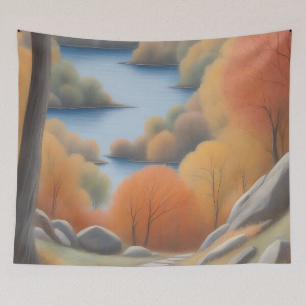 Item preview, Enchanting Autumn Landscape Wall Art for Home Decor designed and sold by ArtComixHaven.
