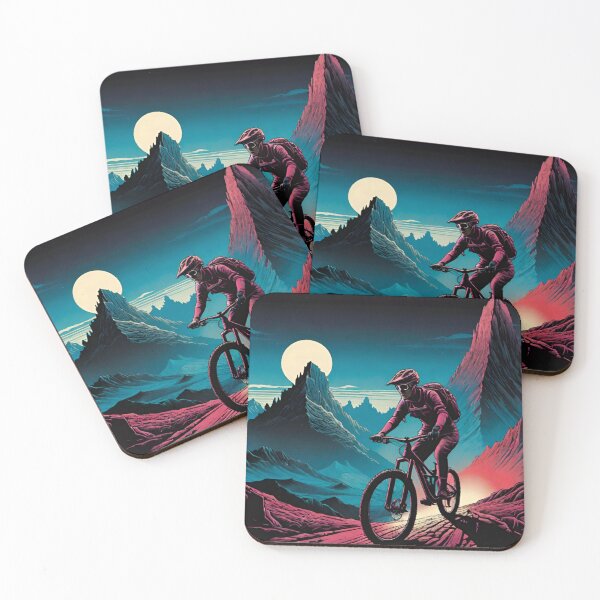 Item preview, Moonlit Adventure: MTB Rider in the Dark Valley designed and sold by GrizzlyCollective.