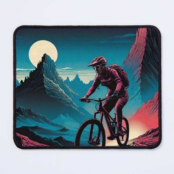 Item preview, Moonlit Adventure: MTB Rider in the Dark Valley designed and sold by GrizzlyCollective.