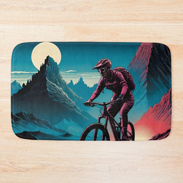 Item preview, Moonlit Adventure: MTB Rider in the Dark Valley designed and sold by GrizzlyCollective.