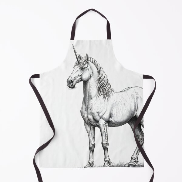 Item preview, Black and white Unicorn pencil drawing designed and sold by Pencil-Art.