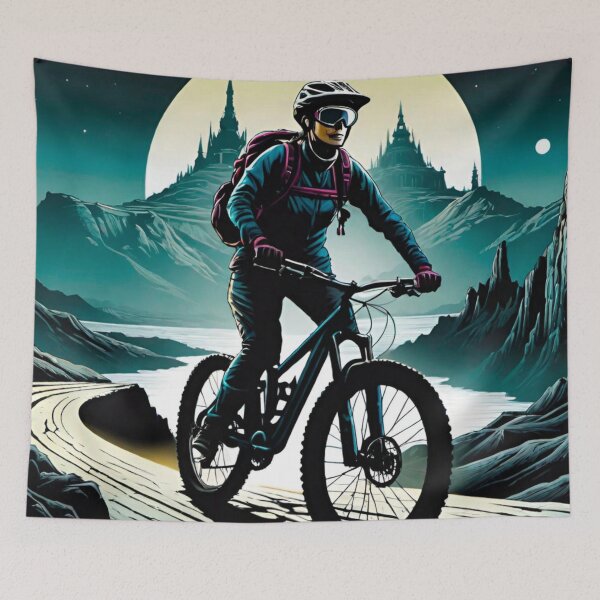 Item preview, Moonlit Majesty: MTB Woman Rider by the Castle designed and sold by GrizzlyCollective.