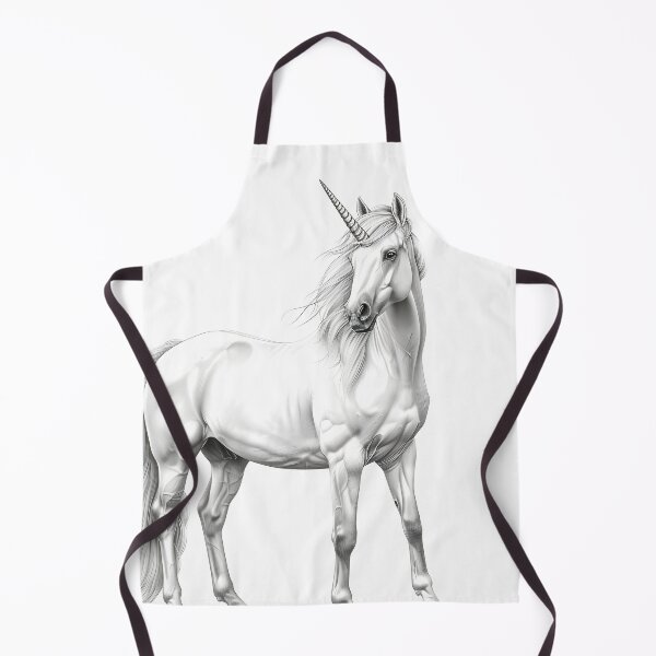 Item preview, Black and white Unicorn pencil drawing designed and sold by Pencil-Art.