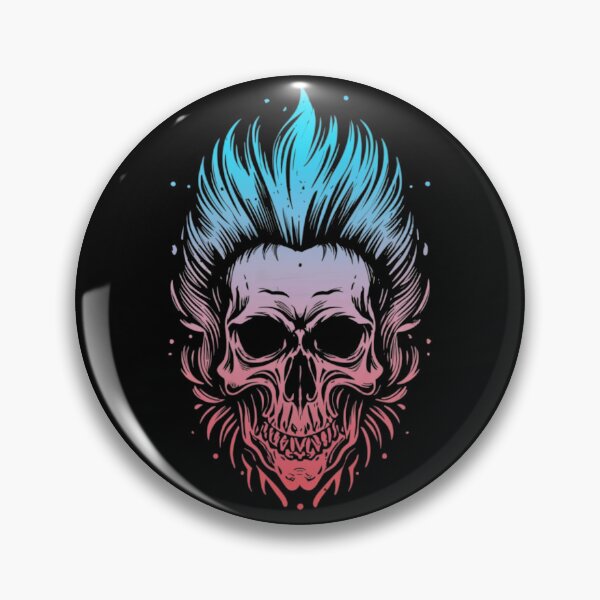Item preview, Calavera punk con Mohawk designed and sold by ArtCraftLab.