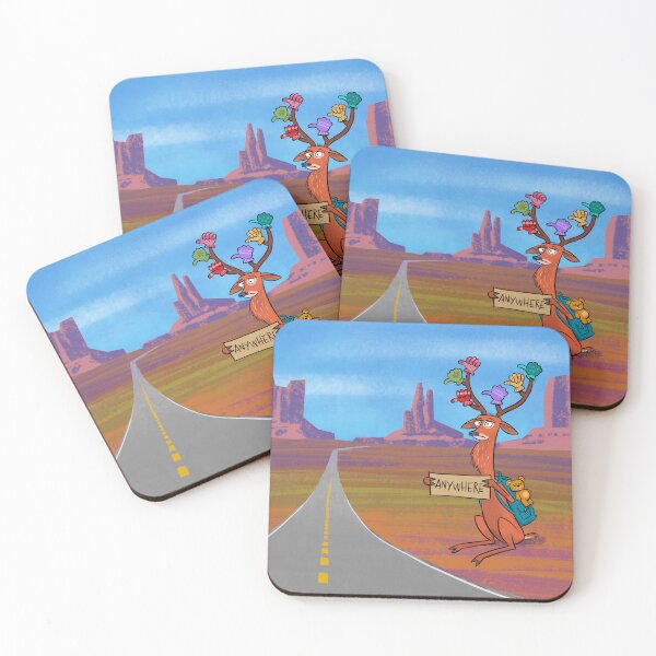 Item preview, Deer hitching a ride on route 66 designed and sold by Janusz Tycner.