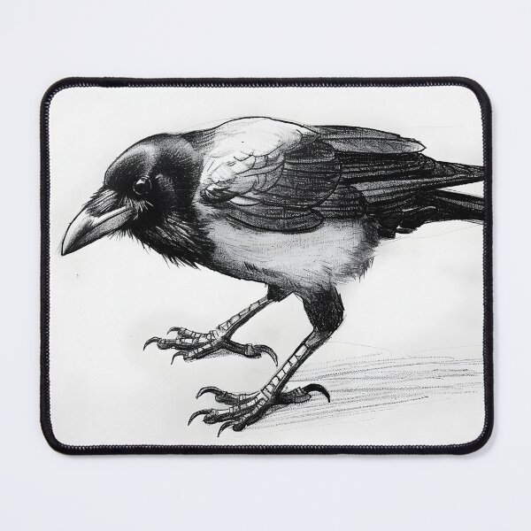 Item preview, Black and white Raven pencil drawing designed and sold by Pencil-Art.