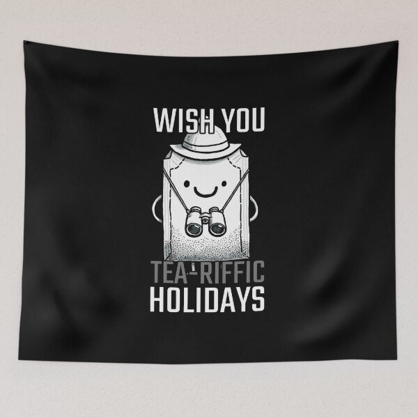 Item preview, Wish you Tea-riffic Holidays Tea Bag Travel Design designed and sold by DoodleDashShop.