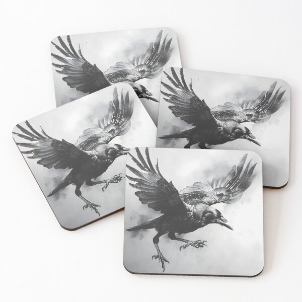 Item preview, Black and white Raven pencil drawing designed and sold by Pencil-Art.