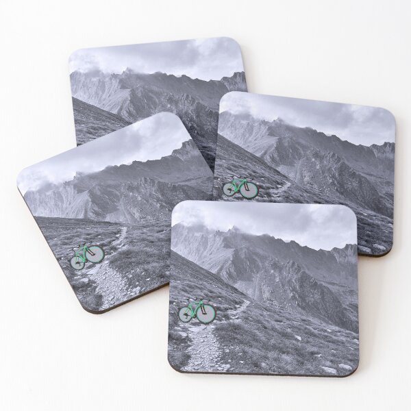 Item preview, Green Bike on a black and white mountain designed and sold by 79Graphics.