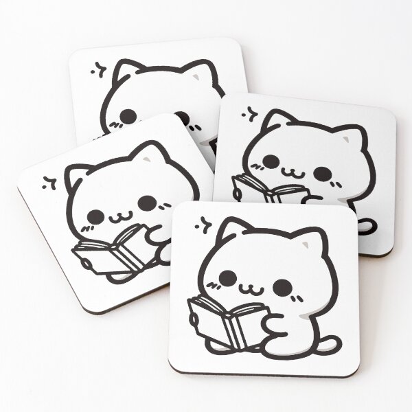 Item preview, Cute kawaii cat reading a book designed and sold by SekoOne.