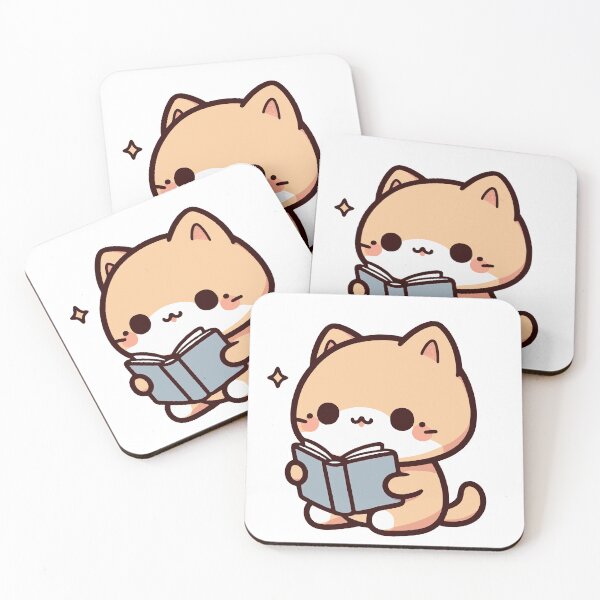 Item preview, Kawaii cat reading a book designed and sold by SekoOne.