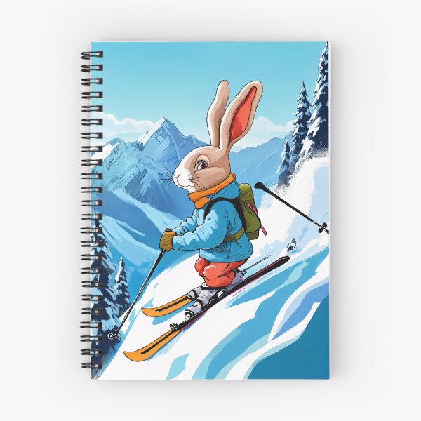 Item preview, cartoon rabbit skiing in the mountains designed and sold by OxiSkor.