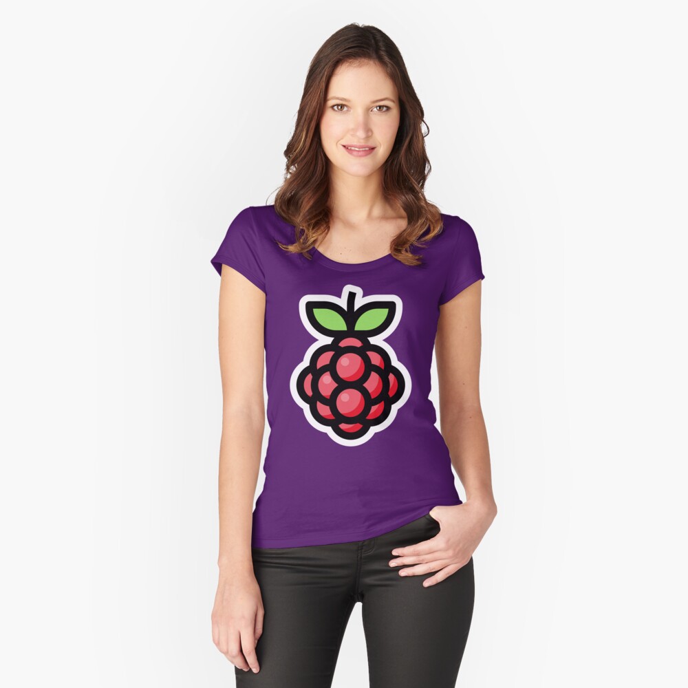 Raspberry Fitted Scoop T-Shirt