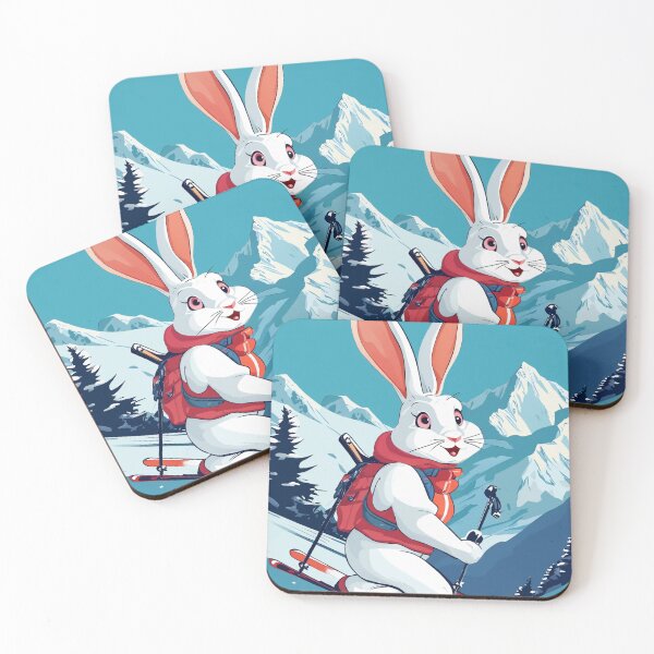 Item preview, mountains, skis, snow, rabbit, hare, designed and sold by OxiSkor.