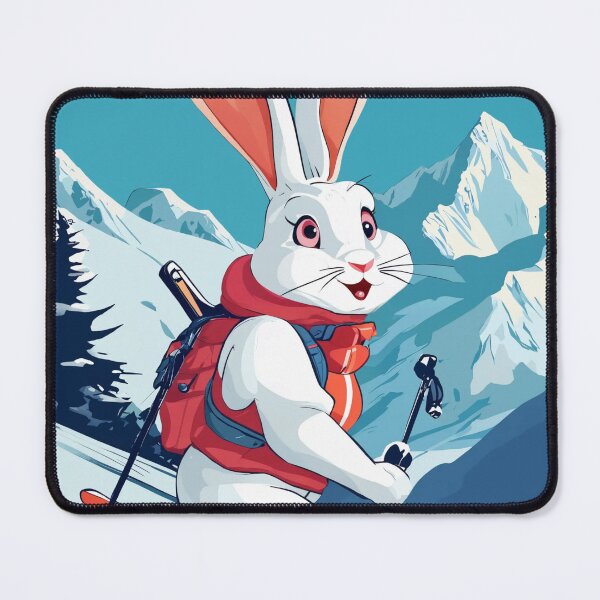 Item preview, mountains, skis, snow, rabbit, hare, designed and sold by OxiSkor.