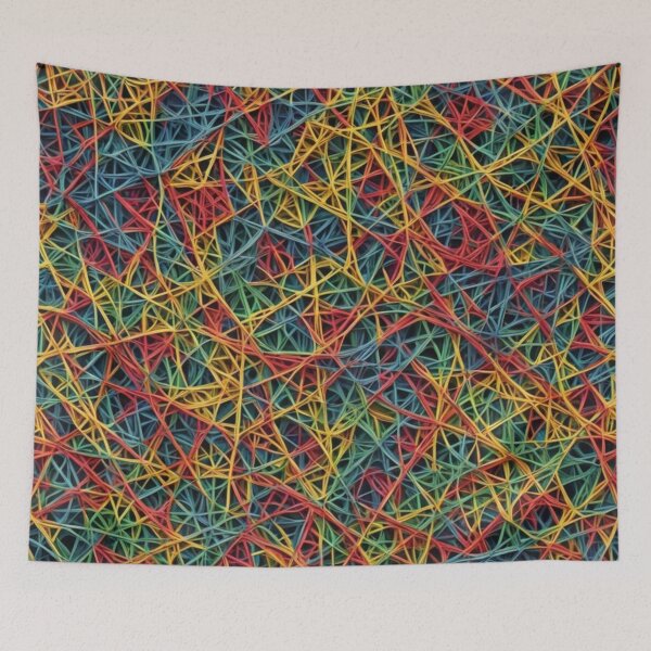 Artikelvorschau, Abstraktes buntes String-Art-Muster entworfen und verkauft von calibrit.