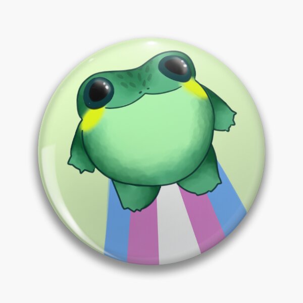 Item preview, Cute Trans Pride Frog - Round Frog Flying With Transgender Pride Flag! designed and sold by GoodToad.