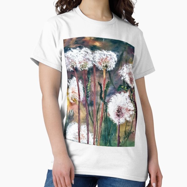 Dandelion Puffballs oil painted onto canvas Classic T-Shirt