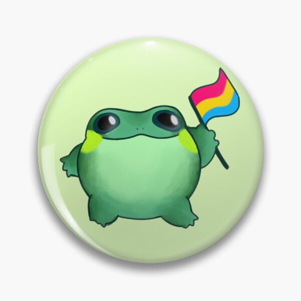 Item preview, Froggy Pan Pride - ¡Linda rana redonda con bandera del orgullo pansexual! designed and sold by GoodToad.