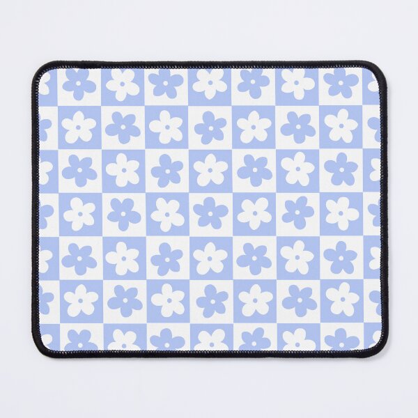 Item preview, Periwinkle and White Checkered Squares with Flowers designed and sold by xxroseate.