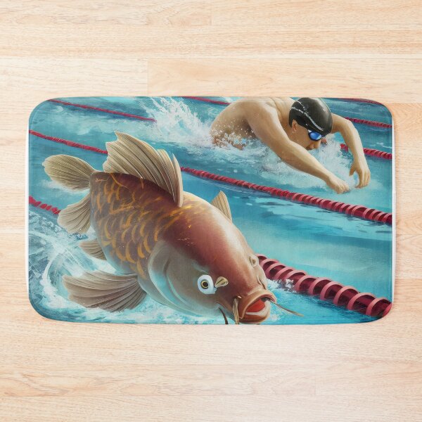 Item preview, Man versus carp. Race in the water. designed and sold by MyHappyArtShop.