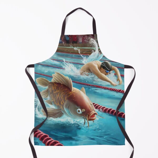 Item preview, Man versus carp. Race in the water. designed and sold by MyHappyArtShop.