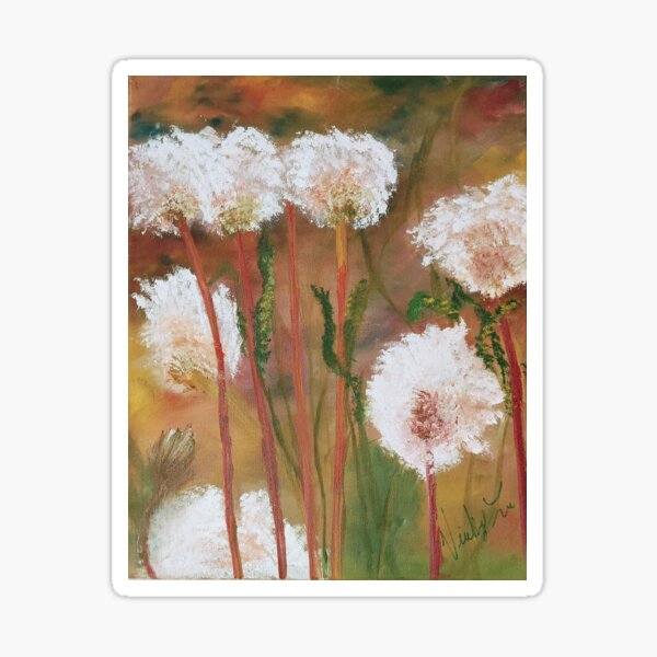 Dandelion Puffs, seedlings. Sticker