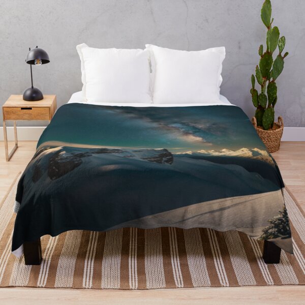 Item preview, Serene Snowy Mountains Under A Starry Milky Way Sky designed and sold by EnchantedVista.