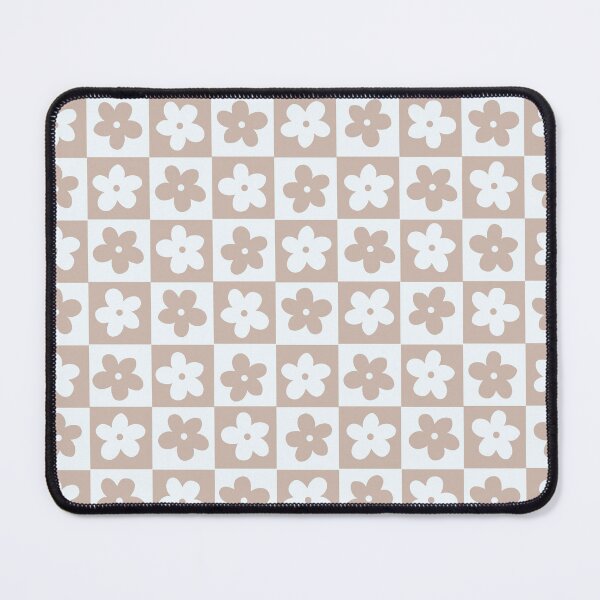 Item preview, Light Brown and Off White Checkered Squares with Flowers designed and sold by xxroseate.