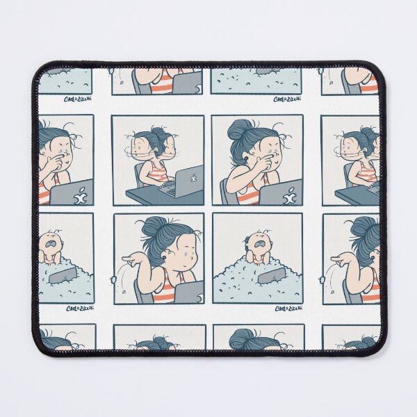 Item preview, Girl working on laptop and picking her nose in a nerdy Comic strip  designed and sold by Carlazucchi.