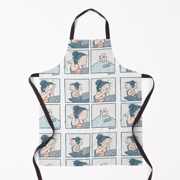 Item preview, Girl working on laptop and picking her nose in a nerdy Comic strip designed and sold by Carlazucchi.
